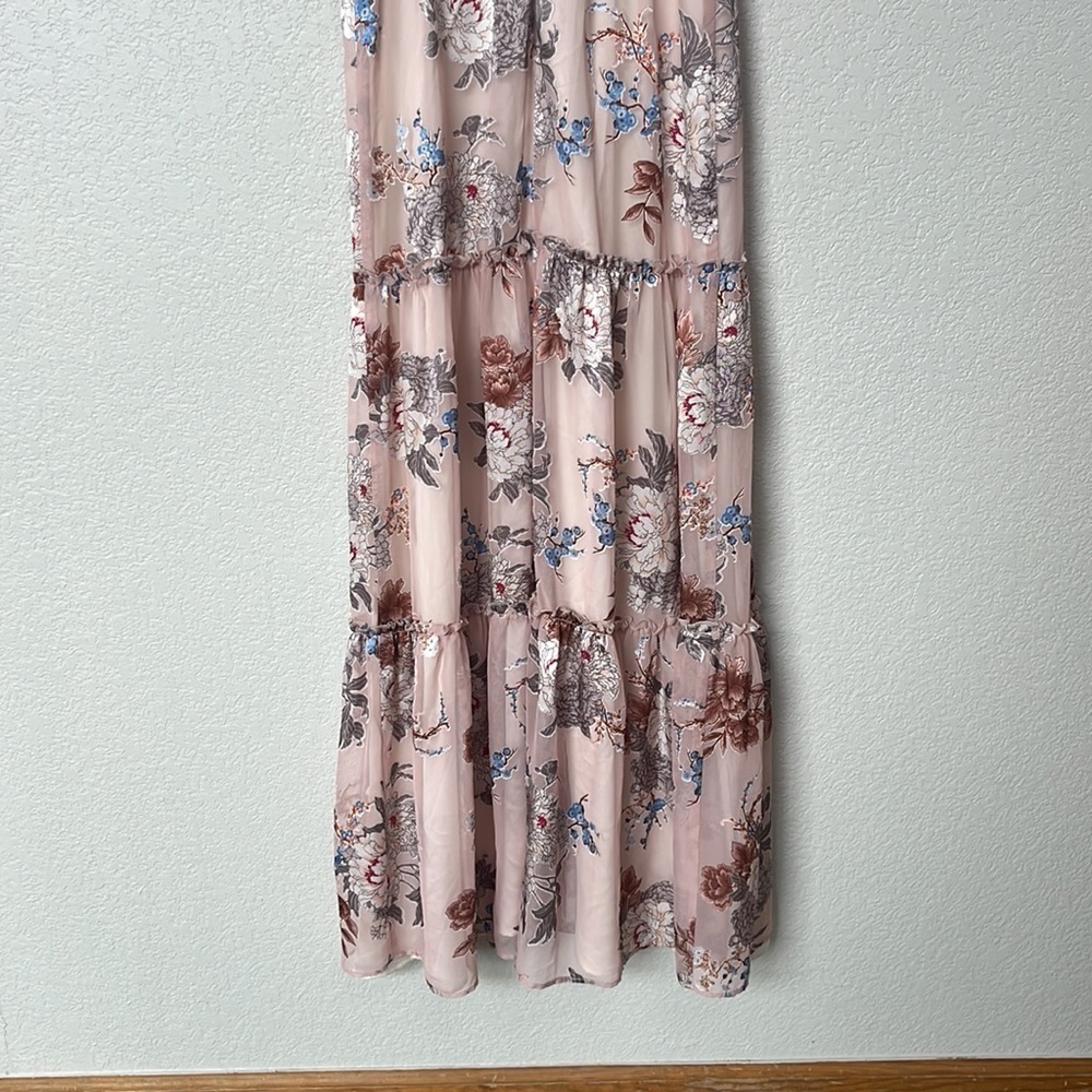 Show Me Your Mumu Dress Floral Tiered Maxi Pink size Small - Picture 10 of 13